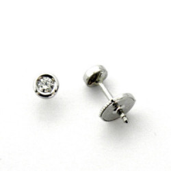 Pendientes oro blanco con brillantes bisel 0,22cts