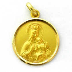 Medalla Virgen del Carmen Corona bisel lapidado 18mm