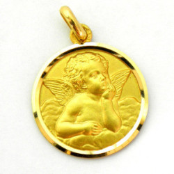 Medalla Angel Serafin bisel lapidado 16mm