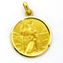 Medalla San Cristobal bisel lapidado 18mm