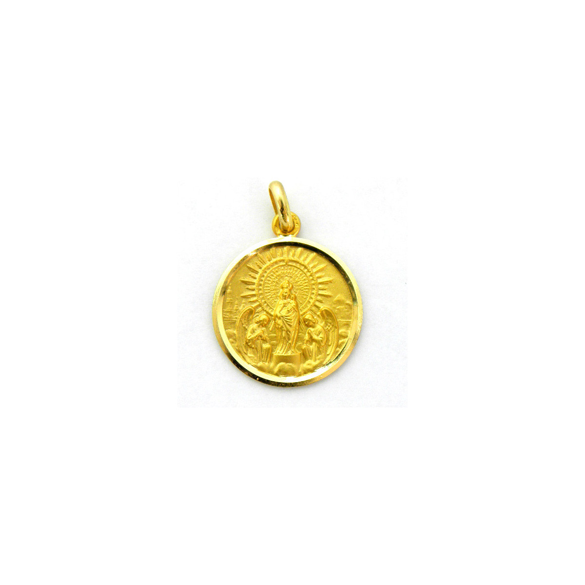 Medalla Virgen del Pilar bisel lapidado 22mm