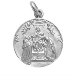 Medalla plata Virgen del Rosario16mm