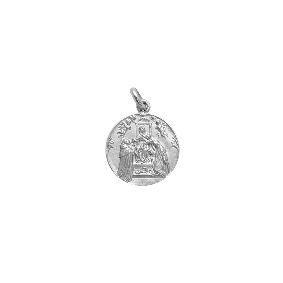 Medalla plata Virgen del Rosario16mm