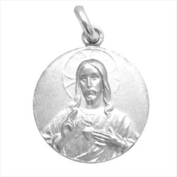 Medalla plata Sagrado Corazon de Jesus 16mm