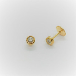 Pendientes oro con brillantes bisel 0,62cts