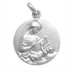 Medalla plata Virgen Madre 16mm