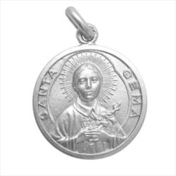 Medalla plata Santa Gema 20mm