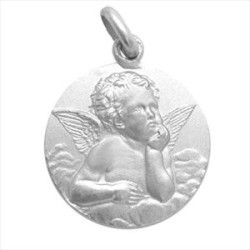 Medalla plata Angel Serafin 14mm