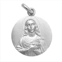 Medalla plata Santa Lucia 18mm