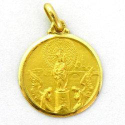 Medalla Virgen del Pilar bisel pulido 18mm