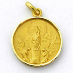 Medalla Virgen del Pilar bisel  ½ caña 17mm